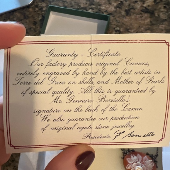 Sterling Silver Floral Cameo Pendant Necklace - Picture 5 of 10